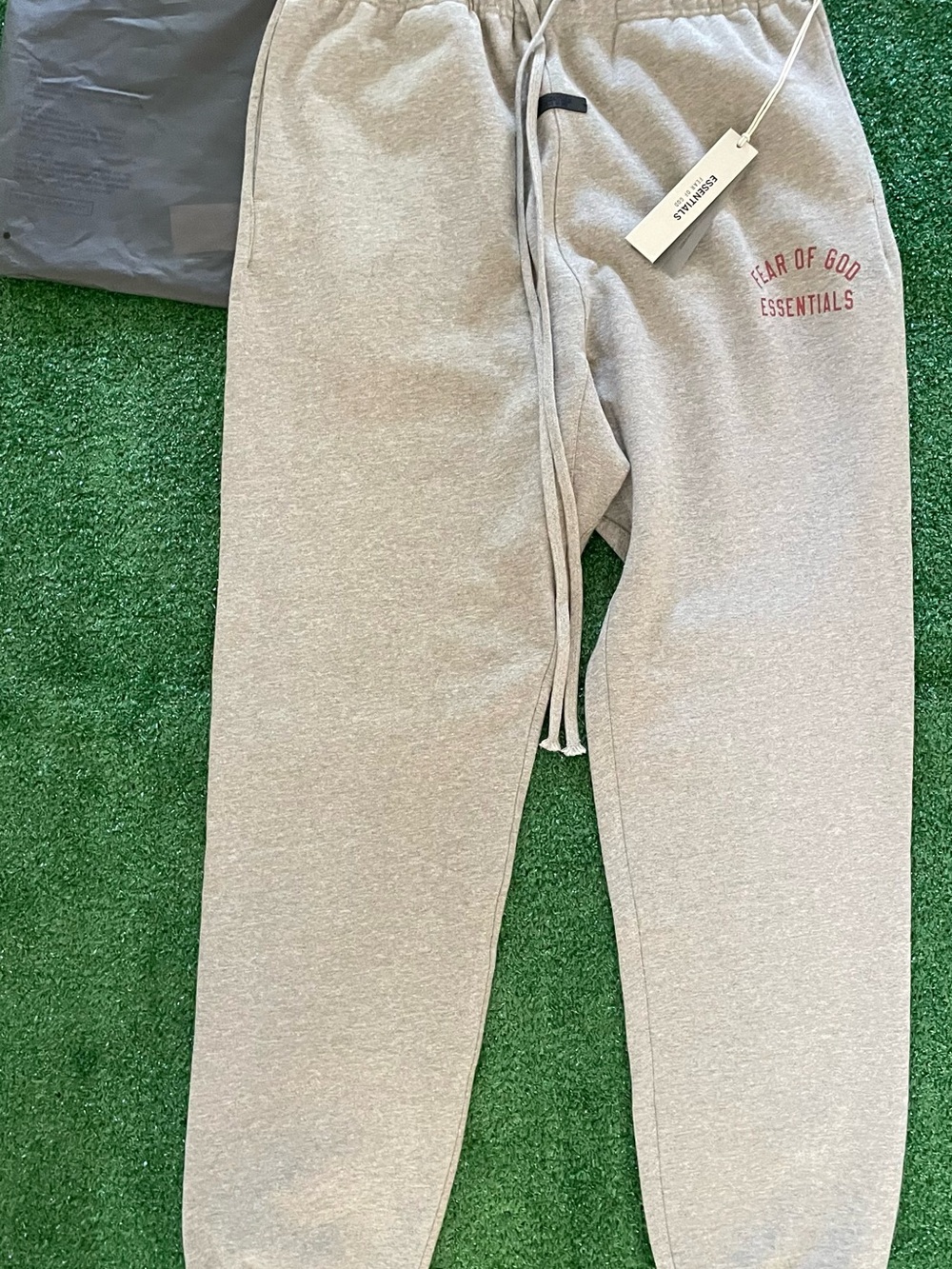 Grey Essentials Sweatpants with Fear of God Logo